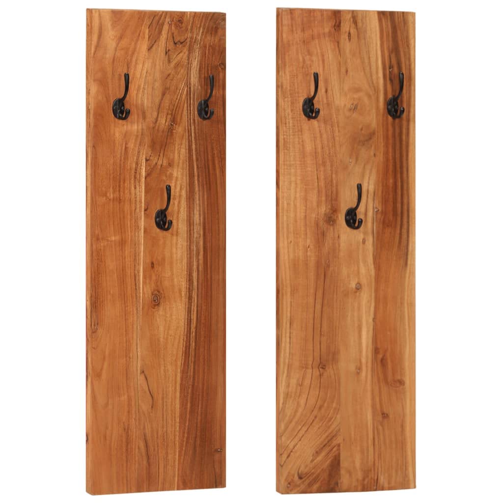 vidaXL 2x Massivholz Akazie Wandgarderobe Vintage-Stil Garderobenpaneel Garderobe Wandpaneel Flurgar