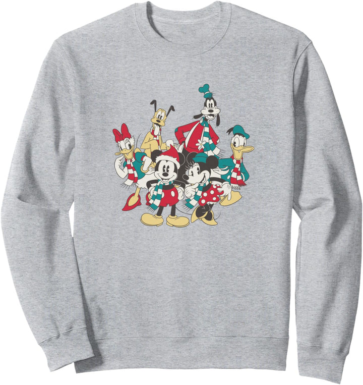 Disney Mickey And Friends Weihnachten Vintage Group Shot Sweatshirt