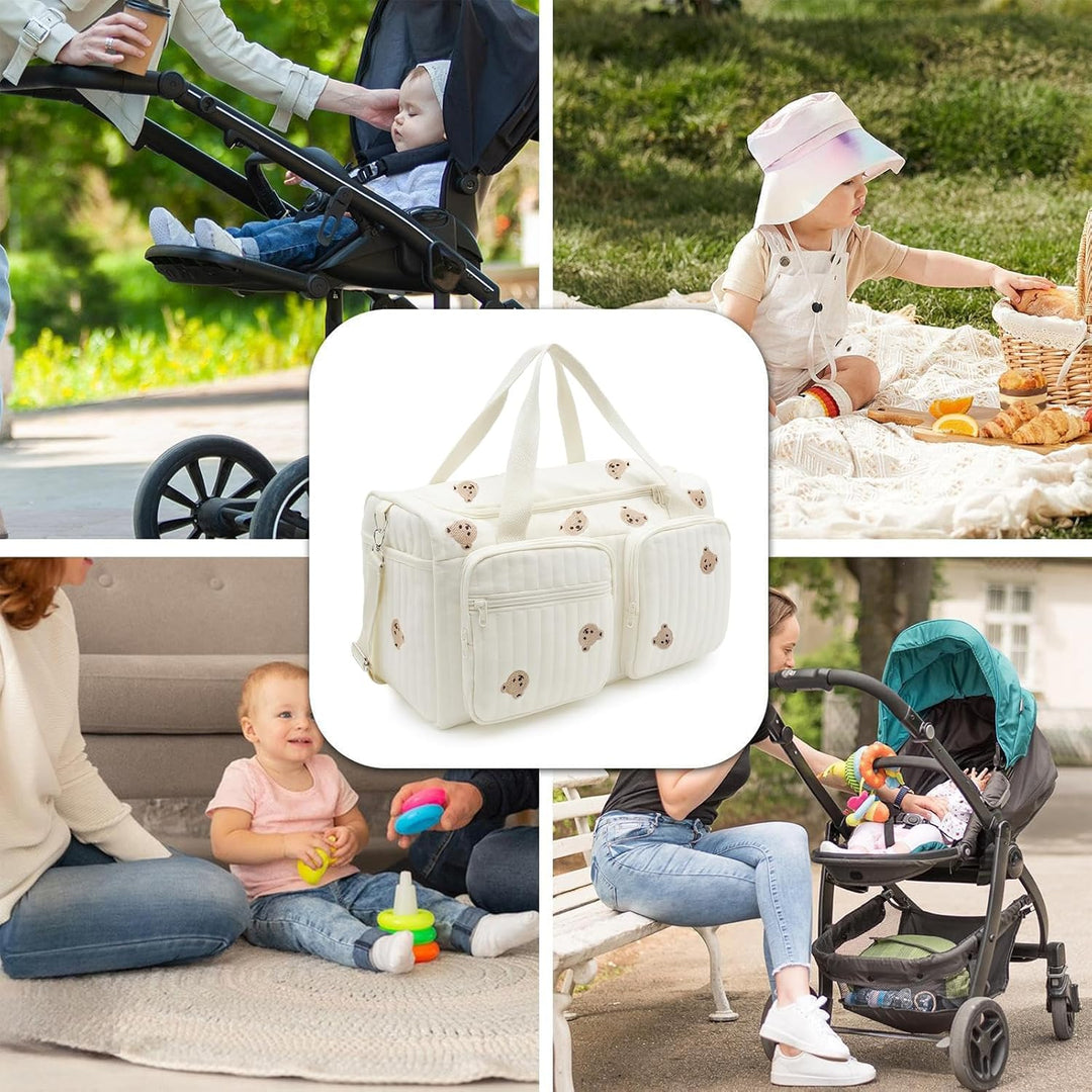 Grosse Wickeltasche Bag, Kompakte Baby Windeltasche & Reisetasche, Vielseitige Tragetasche mit Schul