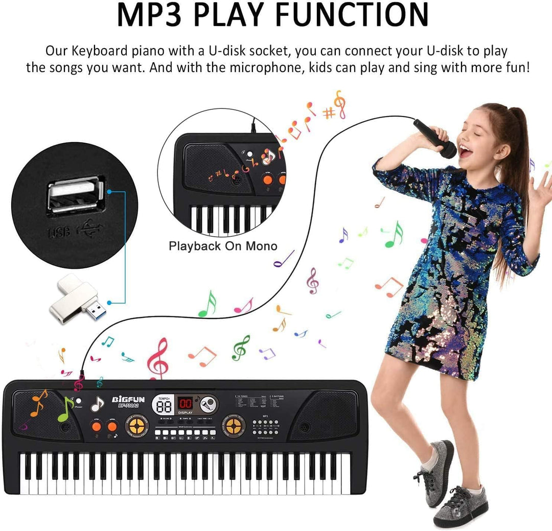 Shayson 61 Tasten Keyboard für Kinder ab 6 7 8 9 10 11 12 Jahren, Elektronische Klavier mit Mikrofon
