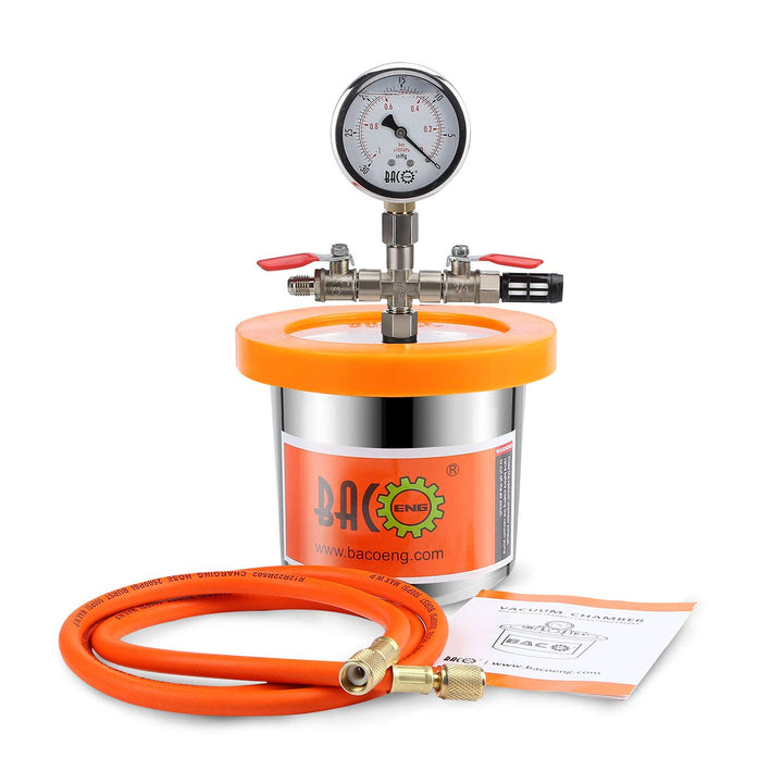 BACOENG 1.2 Liter Vakuumkammer Edelstahl Vakuum Entgasungskammer (Durchmesser 14CM, Hoch 10CM), Grös
