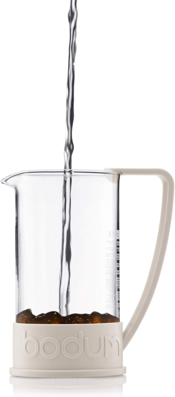 Bodum BRAZIL Kaffeebereiter (French Press System, Permanent Edelstahl-Filter, 0,35 liters) cremefarb