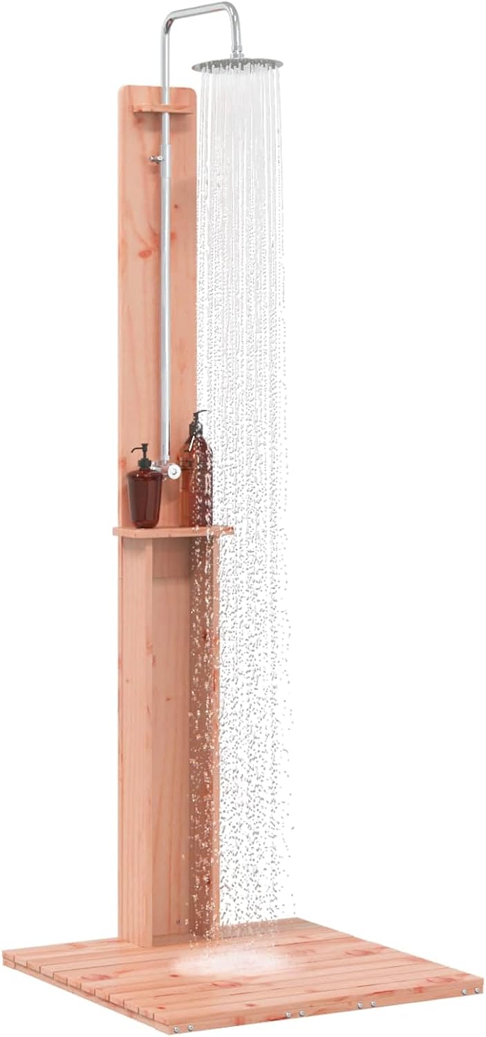 Festnight Gartendusche Holz 75x76x217 cm Aussendusche Outdoor Dusche Garten Aussendusche Pool Outdoo