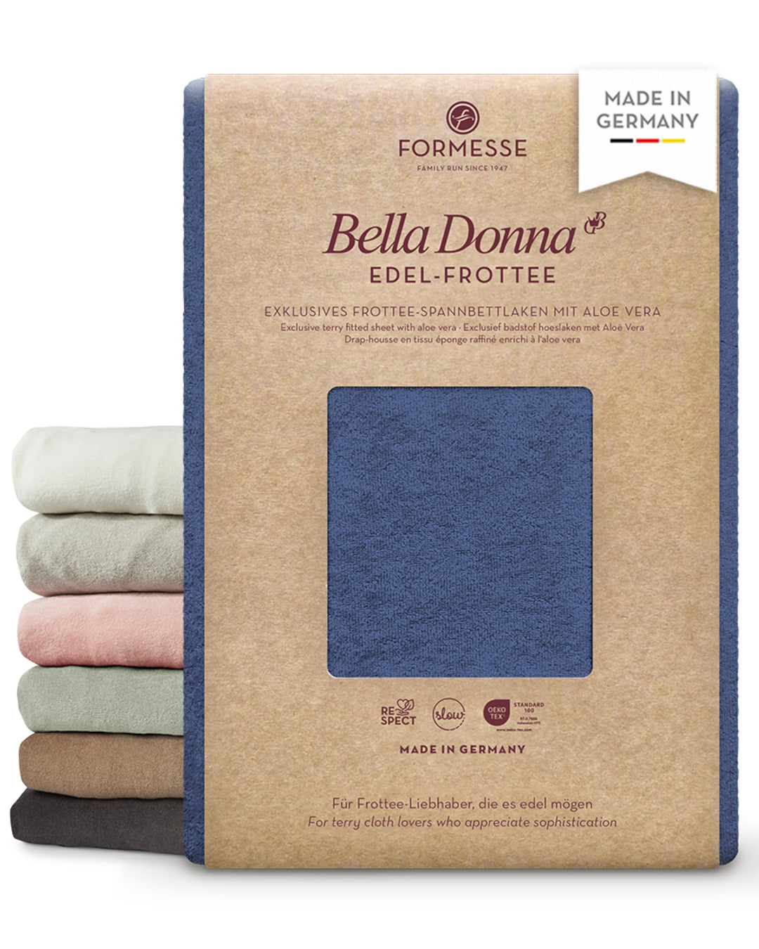 Formesse Bella Donna Edel Frottee Spannbetttuch Marine 120x190 - 130x220
