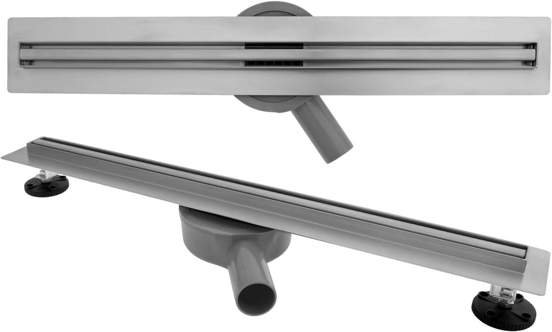 VBChome Duschrinne 100 cm ULTRA SLIM FLACH sehr edelstahl Bodenablauf Siphon mit Geruchsstop Grössen