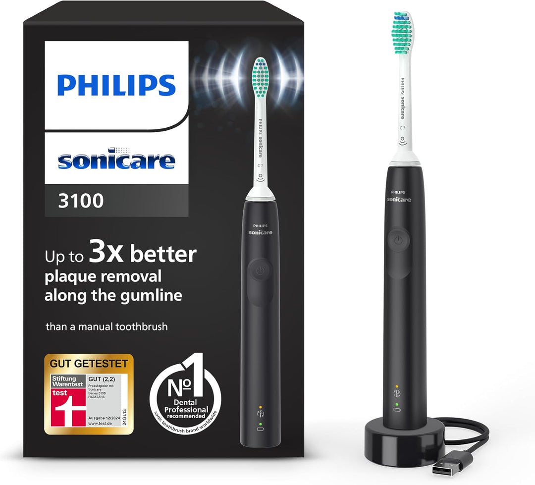 Philips Sonicare 3100 Series elektrische Zahnbürste mit Schalltechnologie, mit Drucksensor und Bürst