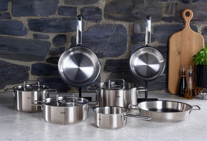 Fissler Pure Collection / Edelstahl-Bratentopf (Ø 24 cm, 3,9L) Töpfe inkl. Glas-Deckel, Innen-Skalie