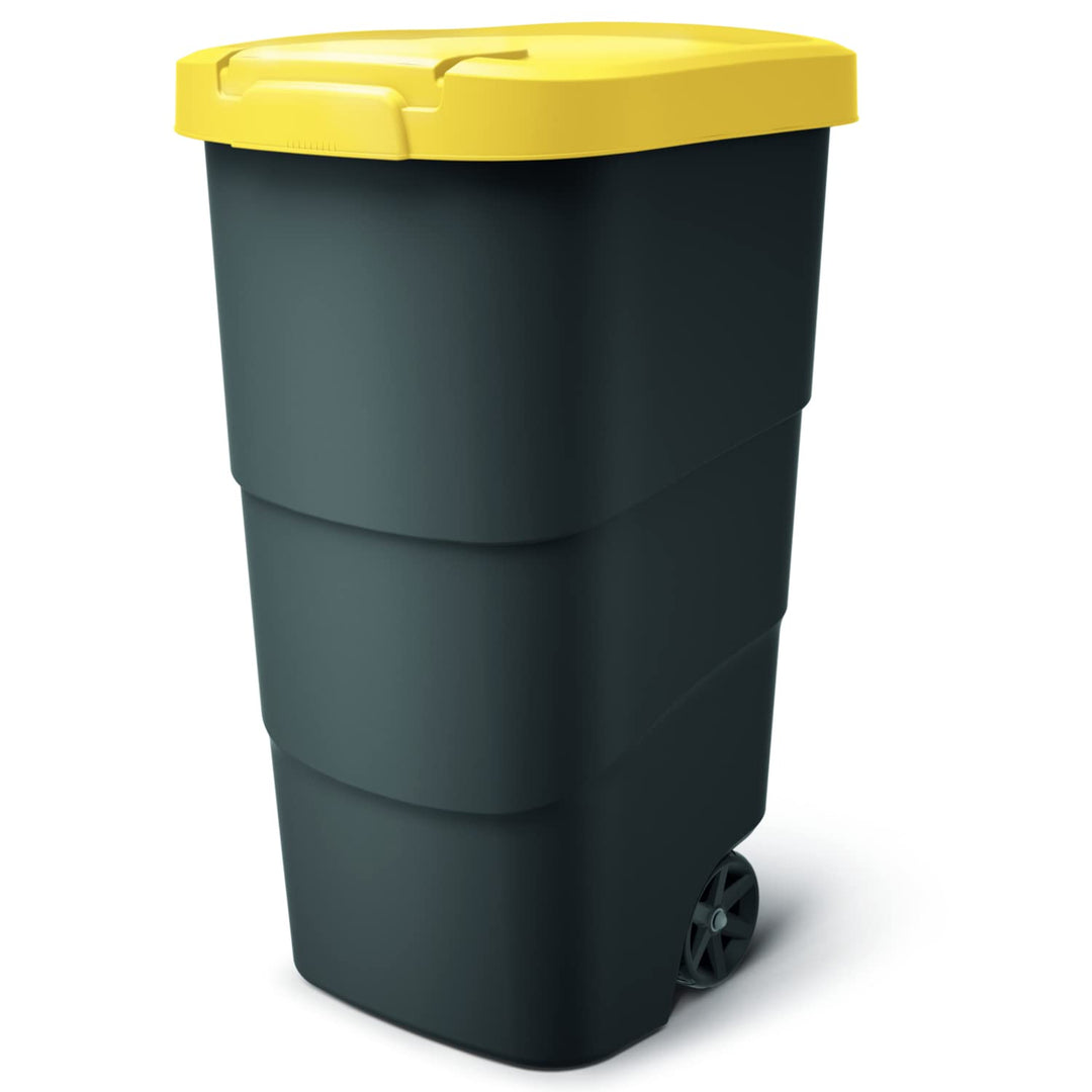 Prosperplast Wheeler 110L Müllbehälter mit Rädern und Deckel Mülltonne Müllgrossbehälter Grossmüllto