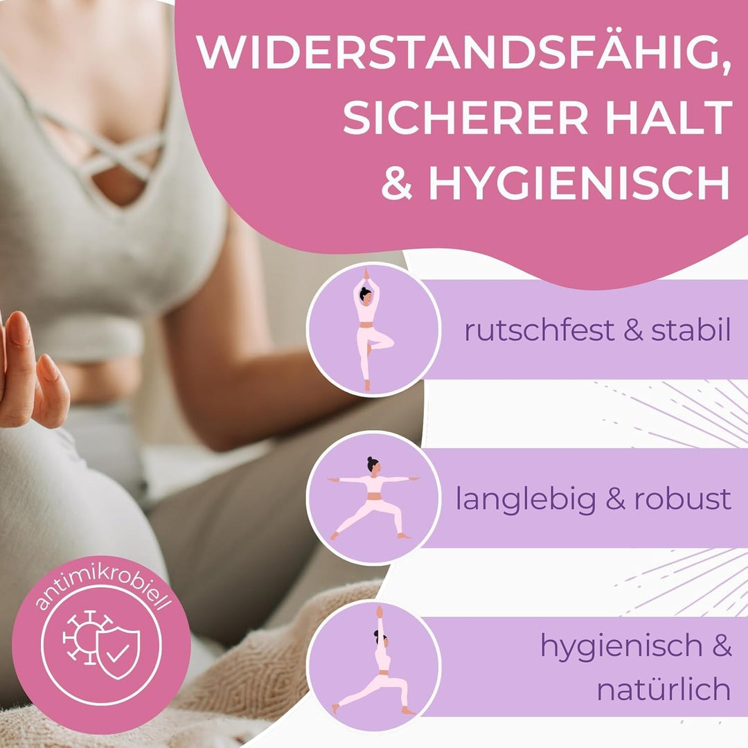 EMMAfit Yoga-Kissen aus Korkstoff I 120 x 290 mm I mit Naturkorkschrot gefüllt I hygienisch & umwelt