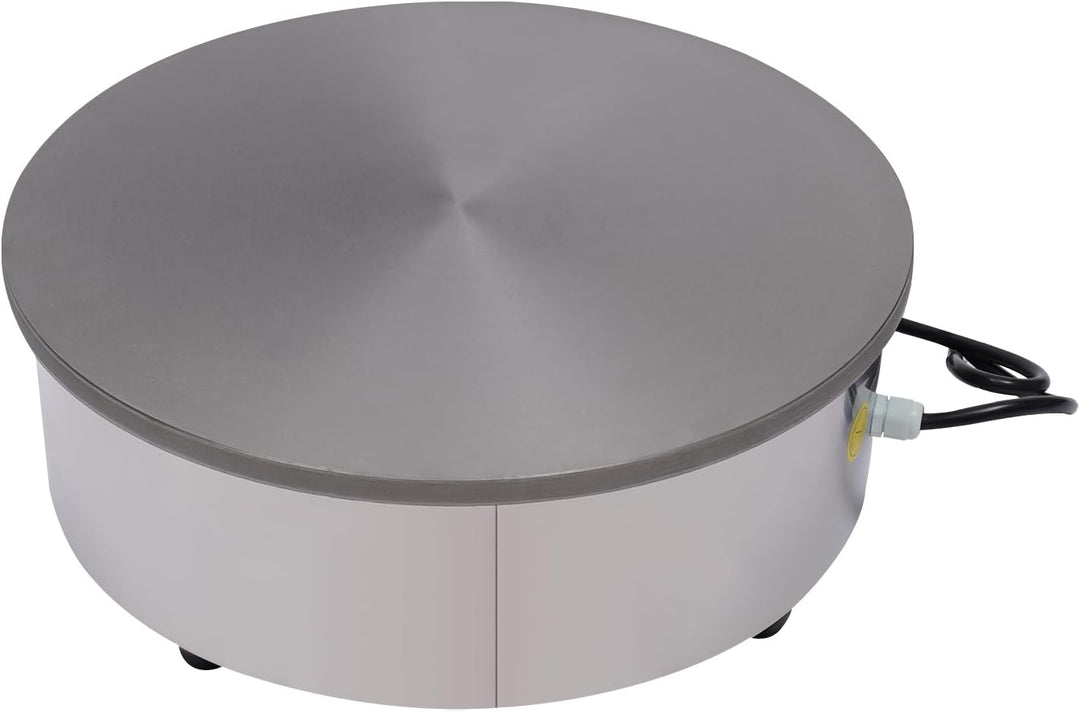 Crepes Maker 45cm Antihaftbeschichtete Crepesplatte 3000W Gastro Crepesmaker mit Streuer & Pfannenwe