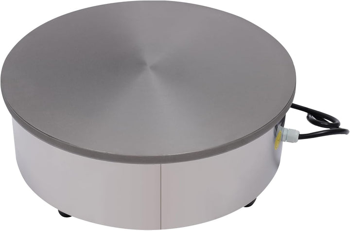 Crepes Maker 45cm Antihaftbeschichtete Crepesplatte 3000W Gastro Crepesmaker mit Streuer & Pfannenwe