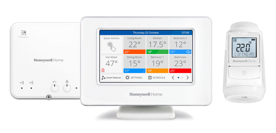 Honeywell Home Evohome House Plus Lösung, Smart Wi-Fi Zentrales Bediengerät Wi-Fi mit Touchscreen-Fa