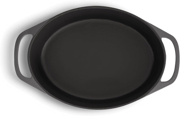 SPRINGLANE Cocotte mit Deckel, Grau, oval, 33 cm, 6,5 L, Gusseisen Bräter, Schmortopf Induktion… Brä
