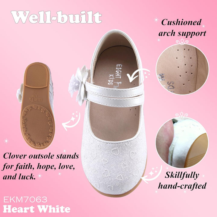 EIGHT KM - Kleinkind Mädchen Kleid Schuhe - Mary Jane Wohnungen - Prinzessin Hochzeit Schuhe Balleri