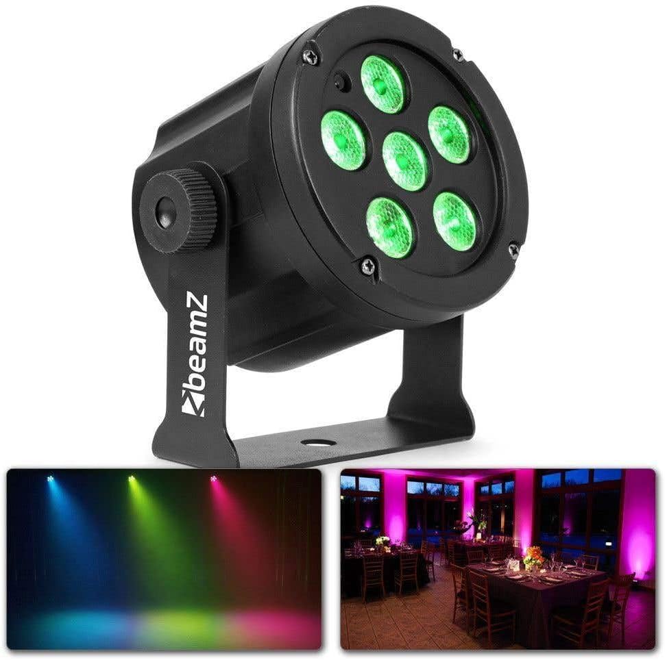 BeamZ SlimPar30 - LED PAR Scheinwerfer - 6x 3 Watt - DJ Licht mit Fernbedienung - Discolicht Partyli