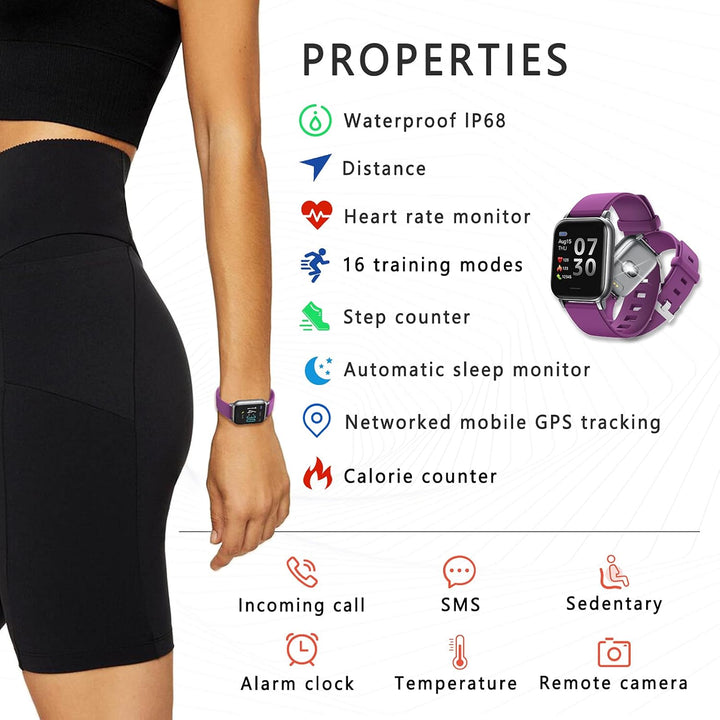 SUPBRO Fitness Tracker Smartwatch Wasserdicht IP68 Fitness Armband mit Pulsmesser Aktivitätstracker