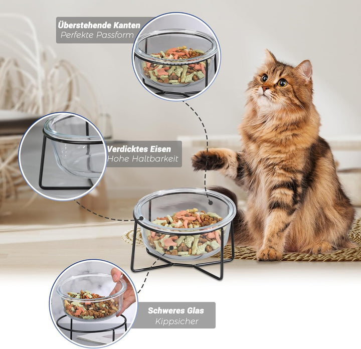 Katzennapf Hundenapf - Futternapf Katze Hund - Katzennapf Erhöht mit Ständer - Fressnapf Wasser Futt