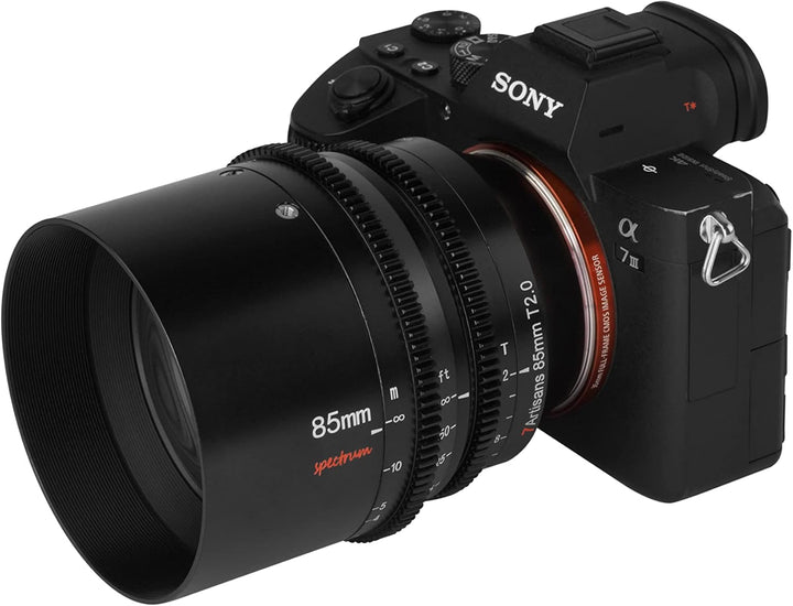 7artisans 85mm T2.0 grosse Blende Vollformat Cine-Objektiv kompatibel für Sony E-Mount, manueller Fo