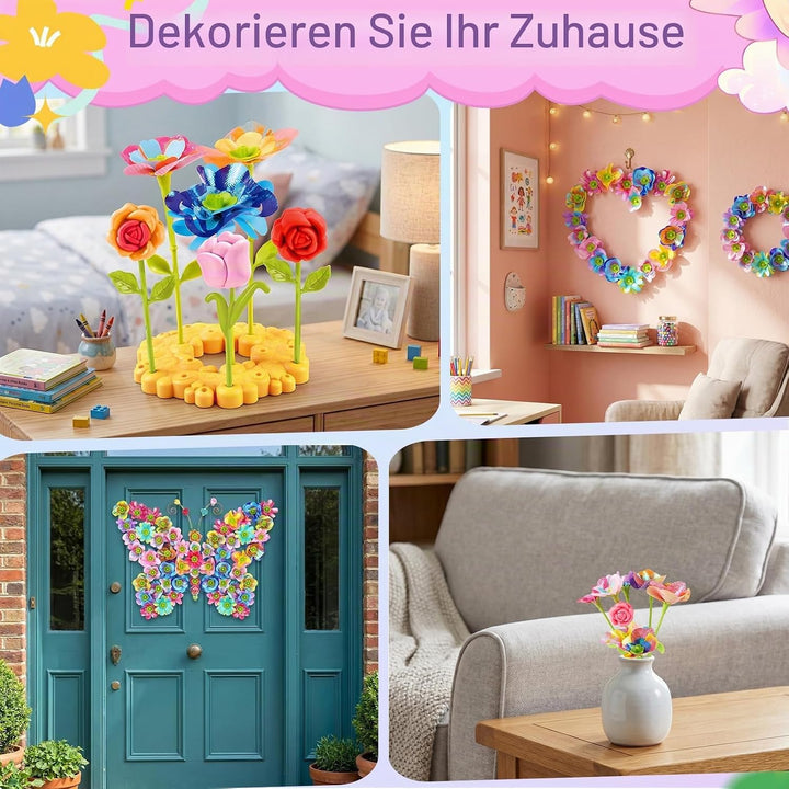 CENOVE Blumenstrauss Bastelset, DIY Blumen Bastelset Kinder, Blumenpresse Blumenstrauss, Knete, Kuns