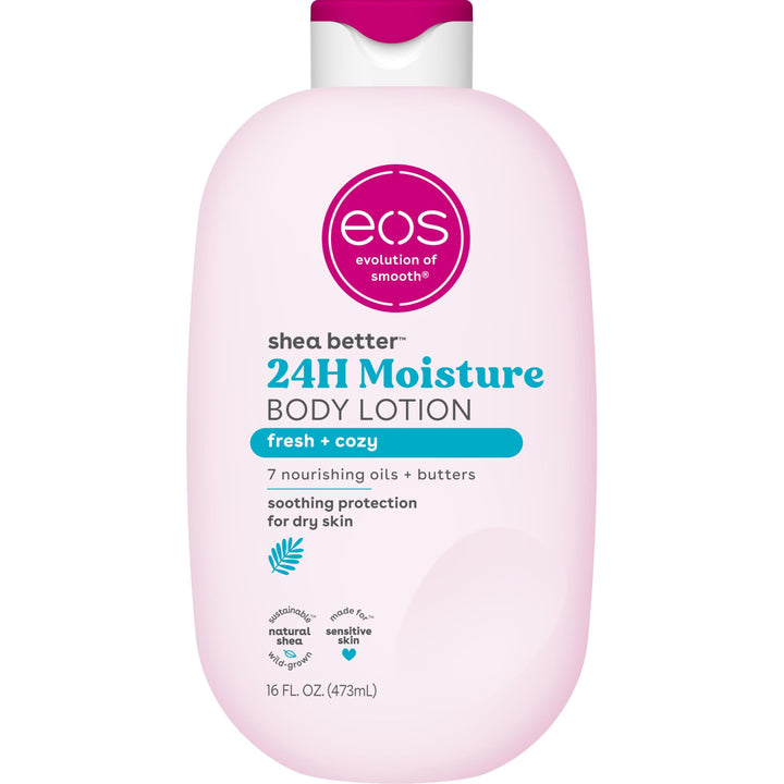 eos Shea Better Body Lotion- Fresh & Cozy, 24-Hour Moisture Skin Care, Lightweight & Non-Greasy, Mad