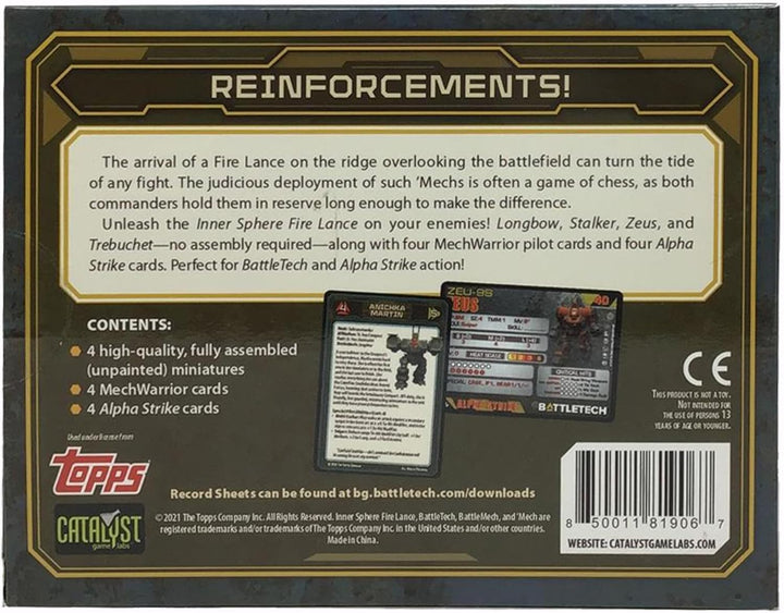 Catalyst Game Labs BattleTech: Inner Sphere Fire Lance - Miniature Game