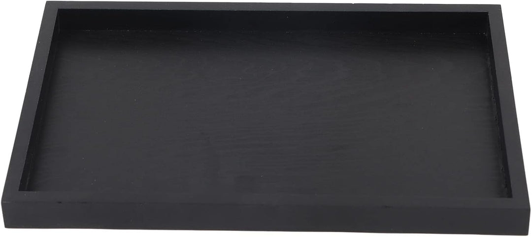 Rechteckform Tablett Schwarz Massivholz Tee Tablett Kaffee Snack Essen Mahlzeiten Mehrzweck-Serviert