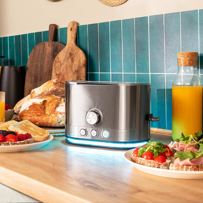 Cecotec Vertikaler Toaster aus Edelstahl mit Doppelkurzer Schlitz Shine&Toast Double. 850W, Kapazitä