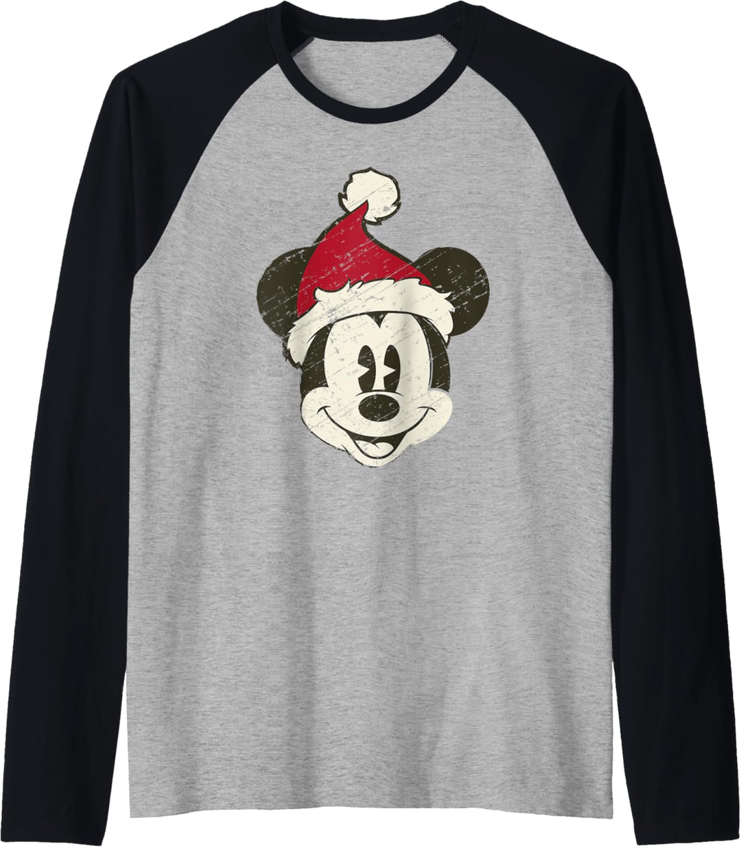 Disney Mickey Mouse Santa Face Raglan