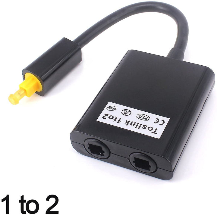 Toslink Digitaler optischer Audio-Splitter-Adapter, 1 in 2 Out, Glasfaser-Splitter, Switch Selector