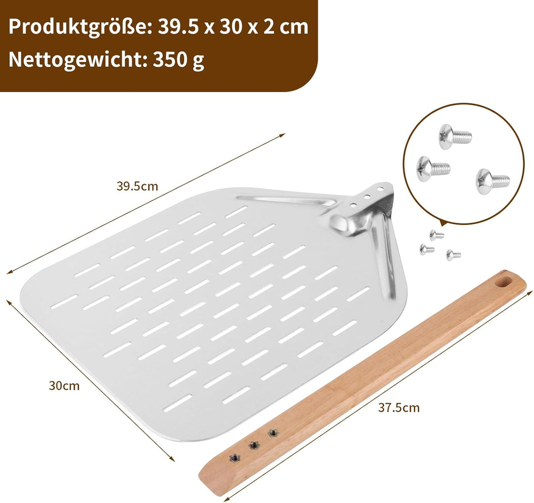 Pizzaschieber Pizzaschaufel 40 * 30cm 12 Zoll Pizza schieber，Pizzaschieber mit Grosser Fläche und Ab