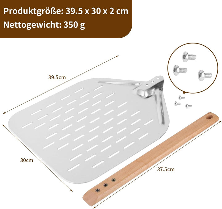 Pizzaschieber Pizzaschaufel 40 * 30cm 12 Zoll Pizza schieber，Pizzaschieber mit Grosser Fläche und Ab