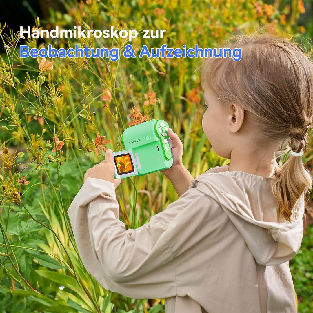 TOMLOV P20 Handheld Digital Mikroskop, 3-in-1 Taschenmikroskop für Kinder, Tragbare 1080P DV Kamera