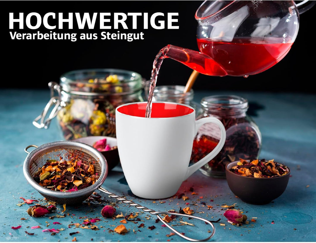MIAMIO - 6 x 350 ml Kaffeetassen/Kaffeebecher Set - Tassen Set 6er Modern - Le Papillon Kollektion (