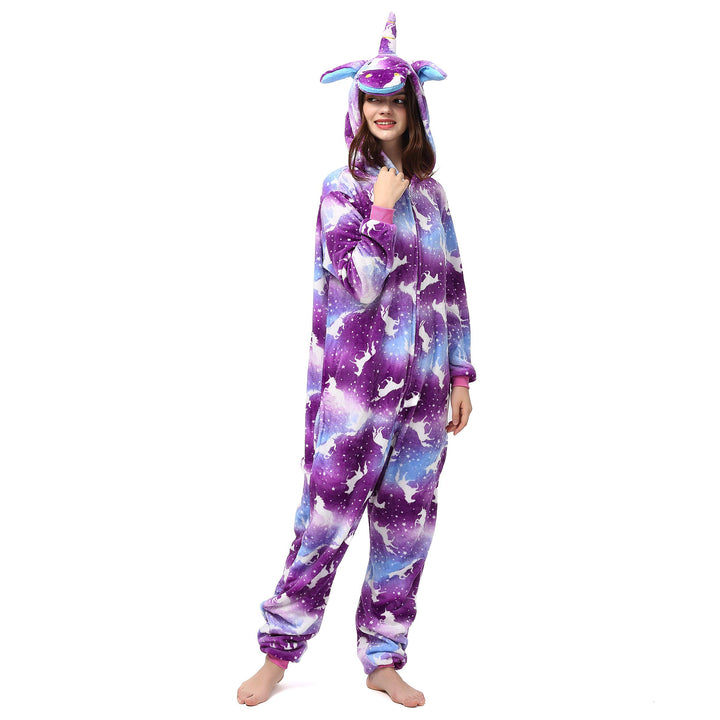 Katara 1744 Jumpsuit, UnisexÊ? Erwachsene, Einhorn Lila-bunt, Körpergrösse 145-155cm (S) Einhorn Lil