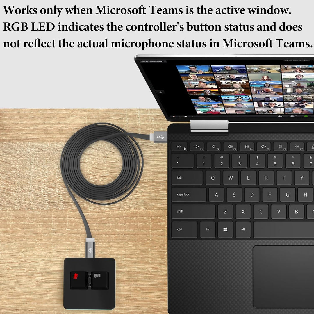 Geekria RGB Meeting Mute Controller Kompatibel mit Windows Zoom App, Stummschaltung/Unstummschaltung