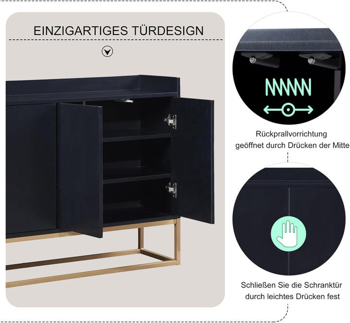 Aufbewahrungsschrank mit Tür, Kleiderschrank mit Regal Sideboard, Esszimmer, Garderobe, Wohnzimmer,