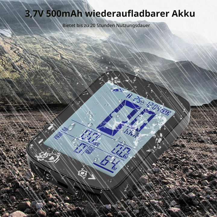 Cryfokt Drahtloser GPS -Fahrradcomputer mit Hohem Klarem Display, Genauem PC und ABS -Material, Wied