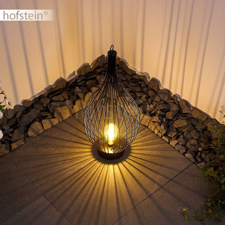 HOFSTEIN LED Solarleuchte Pasadena aus Metall in Schwarz, Aussenlampe mit An-/Ausschalter am Gehäuse