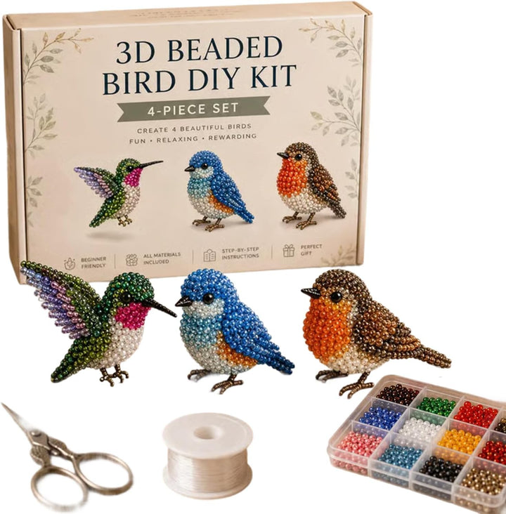 2026 Kleines 3D-Perltier-DIY-Set – Niedliches Vogel- & Tierperlen-Bastelset, handgemachtes Perlenkun
