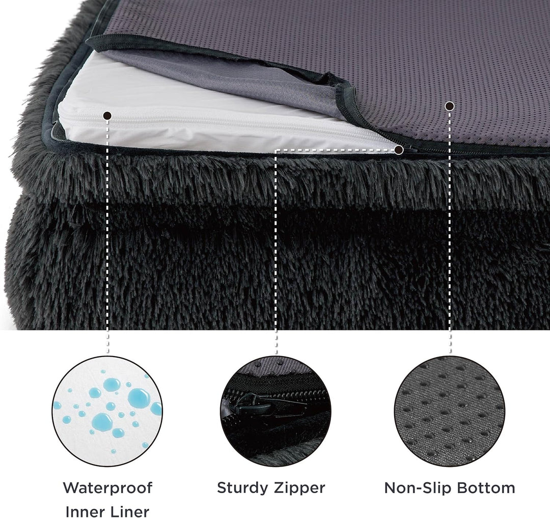 BEDSURE orthopädisches Hundebett Ergonomisches Hundesofa - 89x63 cm Hundecouch mit eierförmiger Kist