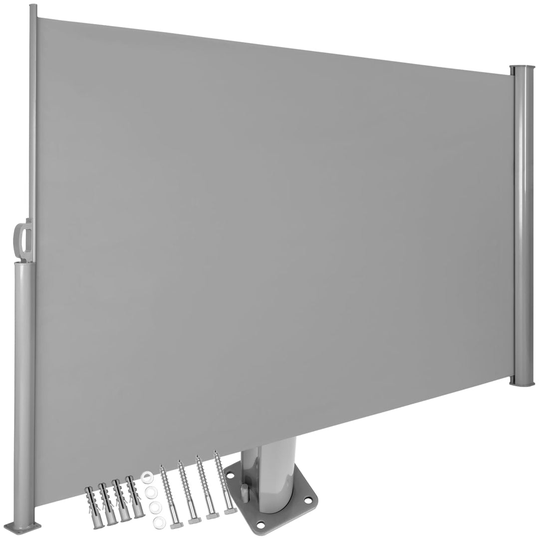 tectake blickdichte Aluminium Seitenmarkise, Wind- und Sichtschutz für Balkon, Garten und Terrasse,