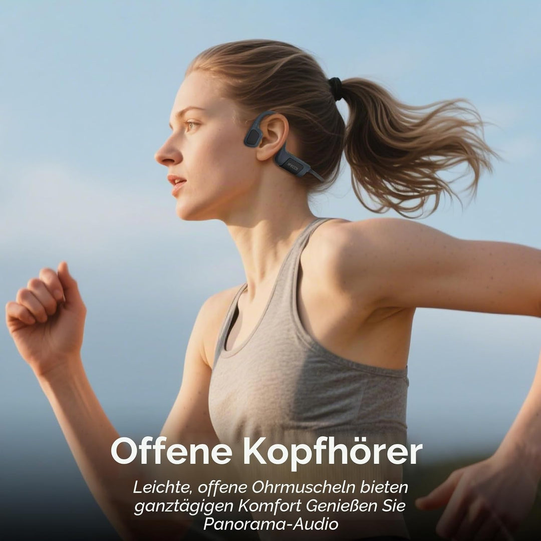 IFECCO Kopfhörer Schwimmen, Knochenschall Kopfhörer Bluetooth 5.4, IP68 wasserdichte Open Ear Kopfhö