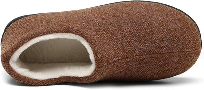 Mishansha Herren Winter Warme Hausschuhe Memory Foam Plüsch Pantoffeln,Gr.39-48, Braun 39 EU