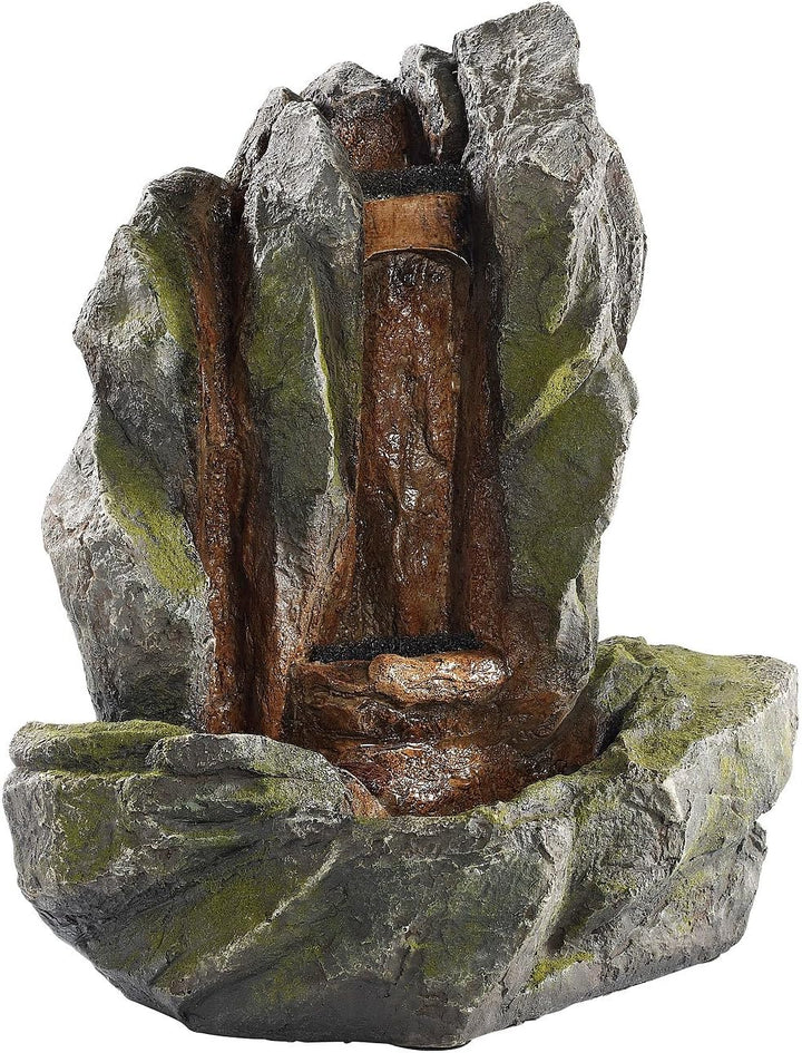 infactory Springbrunnen: Beleuchteter Zimmerbrunnen Felsspalte mit LED und Pumpe (LED Brunnen, Sprin