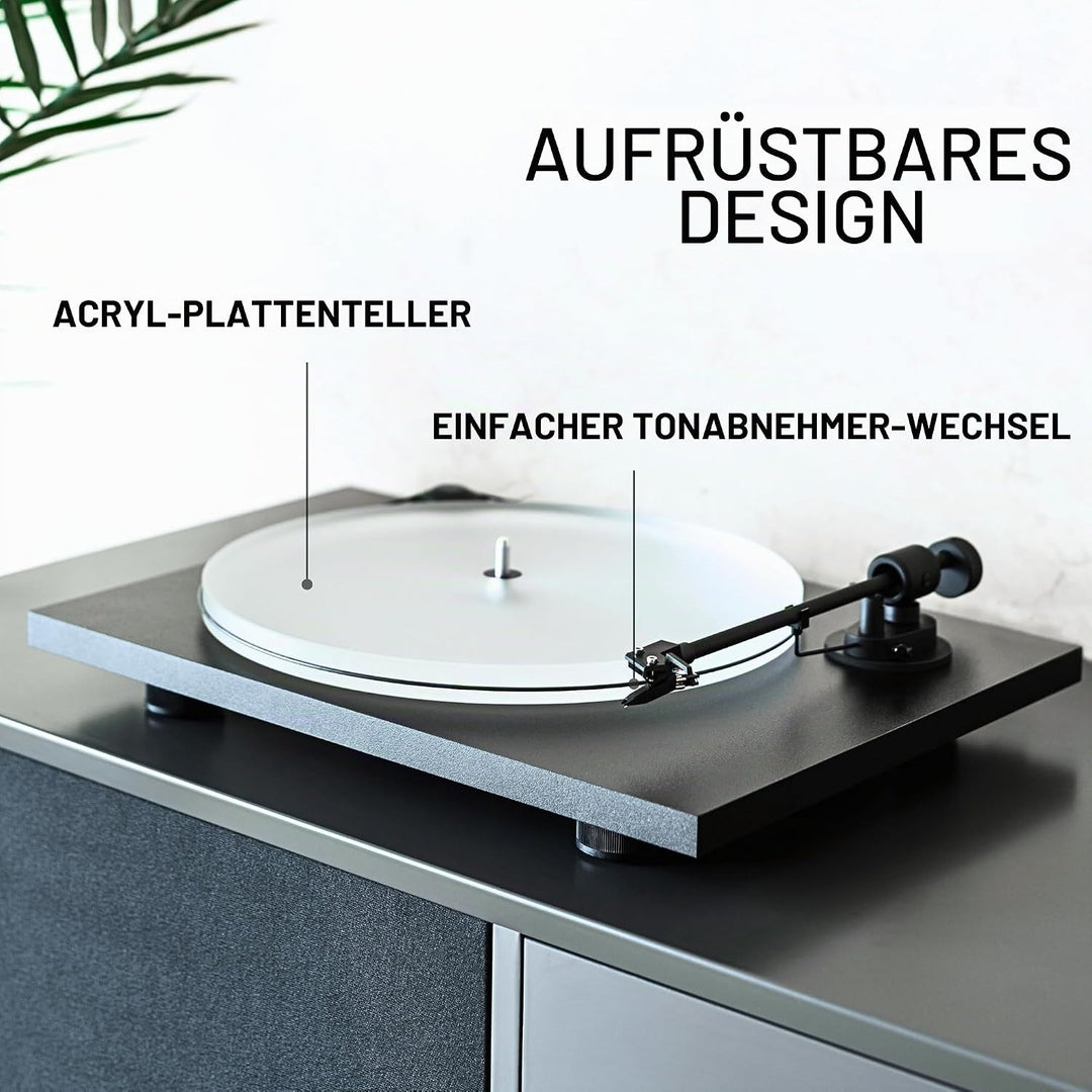 Pro-Ject Primary E Phono, Audiophiler Plug&amp;Play Plattenspieler mit integrierter Phono Vorstufe (Rot)