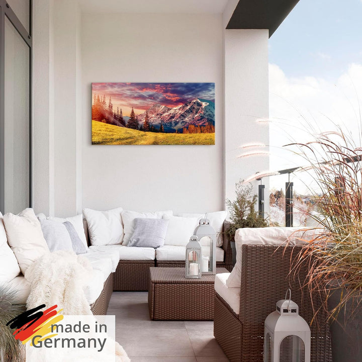 ARTland Wandbild Alu Verbundplatte für Innen & Outdoor Bild 60x30 cm Querformat Landschaft Berge Alp
