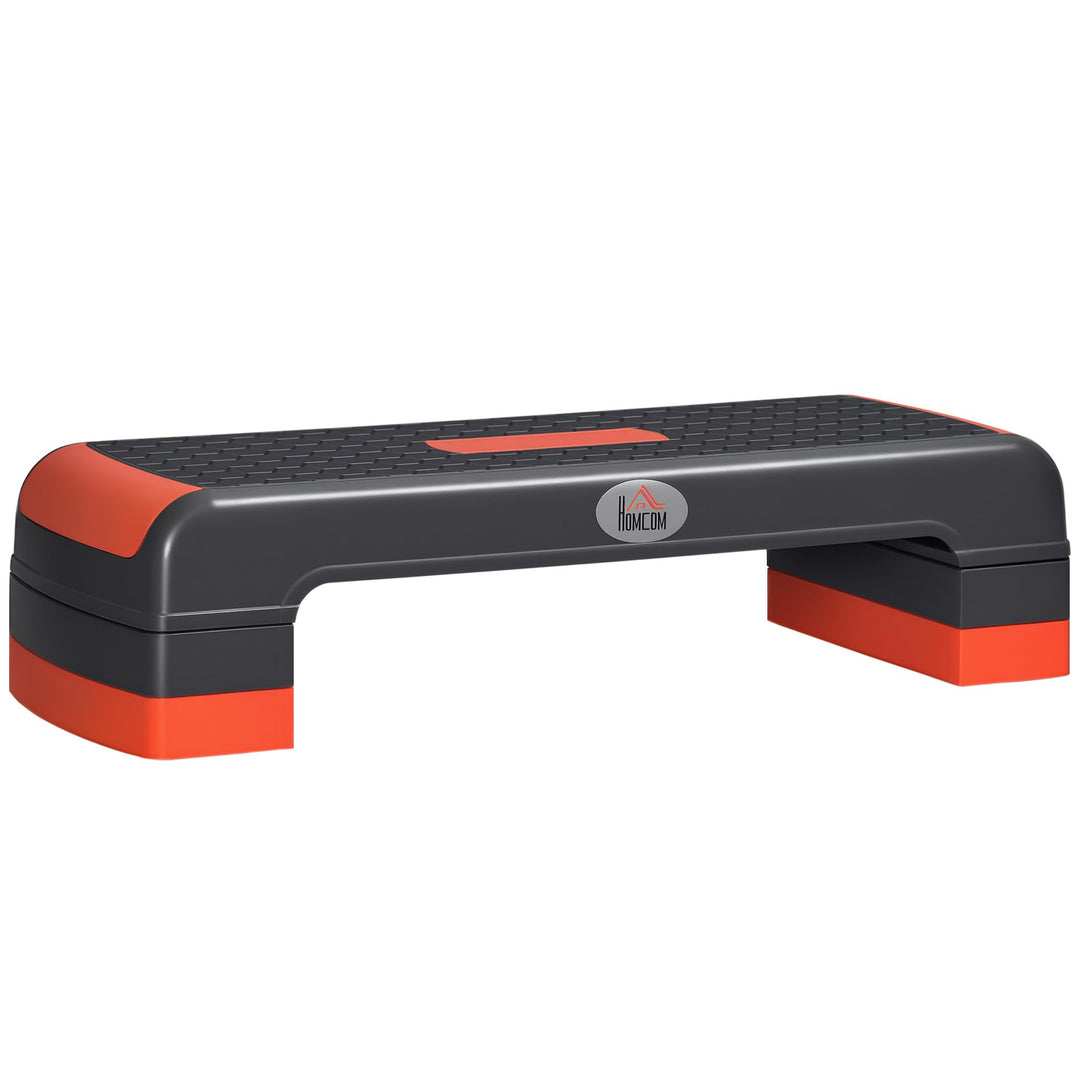 HOMCOM Aerobic-Stepper Steppbrett höhenverstellbar Fitness Heimtrainer mit 3 Stufen (10/15/20 cm) In