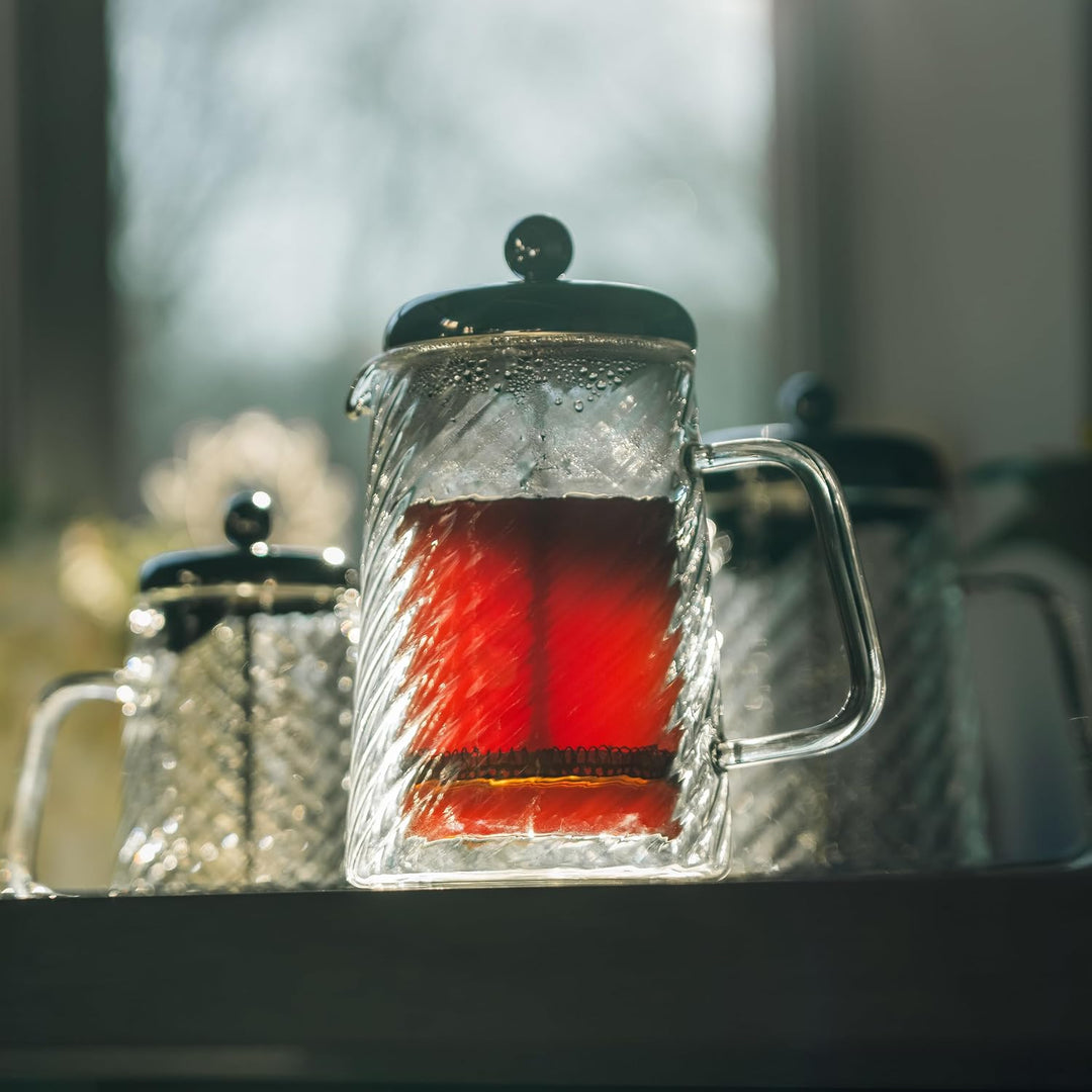 Café Olé Rotolo 6 Tassen Cafetière, doppelwandig isoliert, Glas und Edelstahl 5 Tassen Cafetière, 5