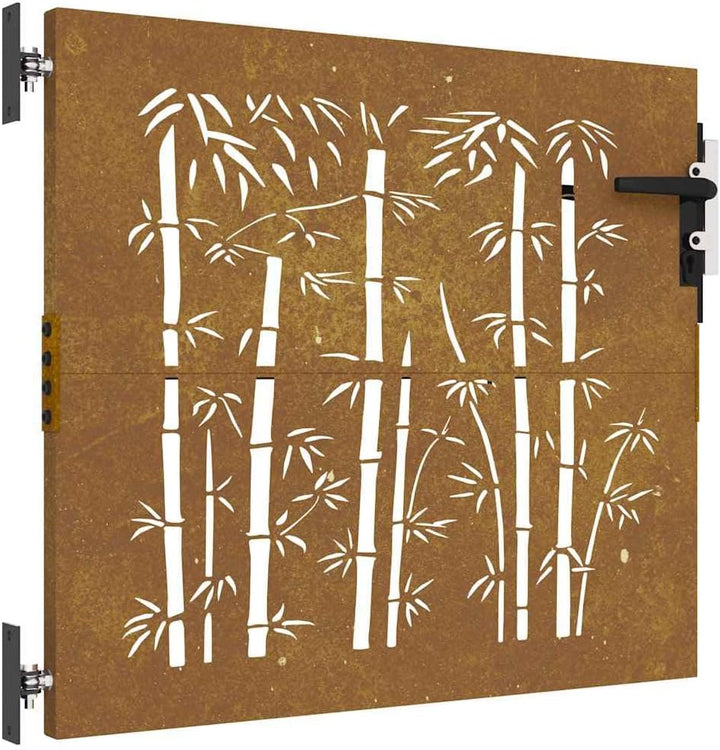 vidaXL Gartentor, Gartentür mit Bambus-Design, Abschliessbar Hoftor Eingangstor für Garten Terrasse,