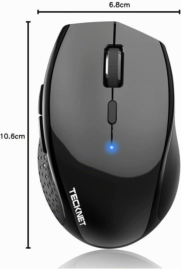TECKNET Bluetooth Maus, 3200 DPI Kabellose , 24 Monate Batterielebensdauer, Mouse 6 Verstellbare Lev